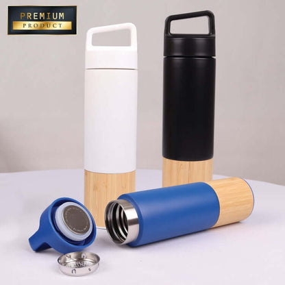 600ml Bamboo and Stainless Steel Flask Corporate Gifts Singapore