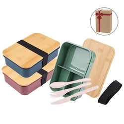 1200ml PP Lunch Box with Bamboo Lid - Giftmart.sg