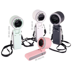 Portable Rechargeable Fan available in Pink, Green, Black, and White, perfect as a Corporate Gift.