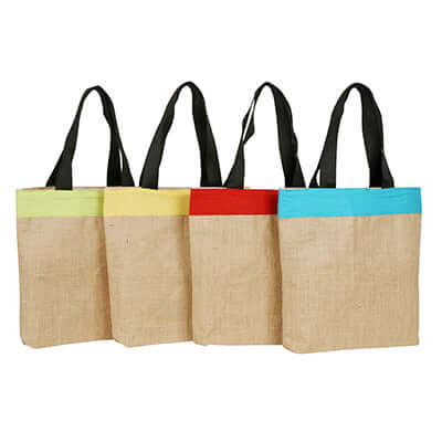 Eco Friendly Jute and Coloured Canvas Tote Bag Corporate Gifts Singapore