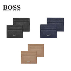 Hugo Boss Card holder Classic Grained in black, navy, and camel. Ideal corporate gift with minimalist design.