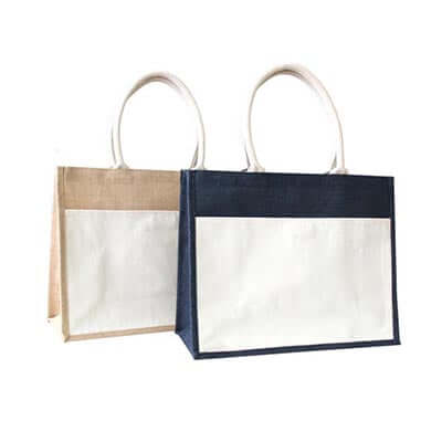 Eco Friendly A3 Jute Tote Bag with Canvas Pocket Corporate Gifts Singapore