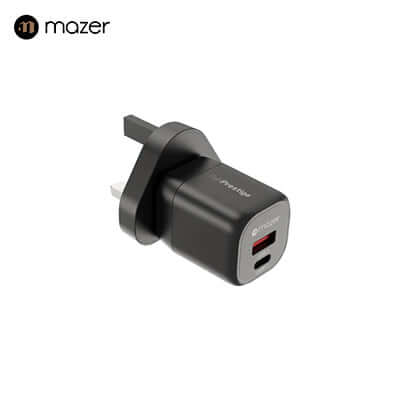 Mazer GaNPrestige 20W GaN Wall Charger US + UK Pin (2 Ports) Corporate Gifts Singapore
