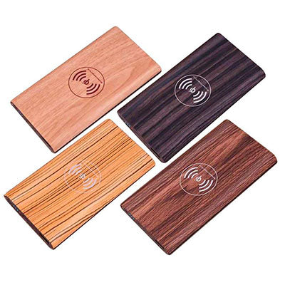Woodgrain Qi Wireless power bank charger Corporate Gifts Singapore