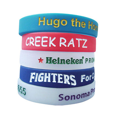 Custom Colour Filled Debossed Silicone Wristband Corporate Gifts Singapore