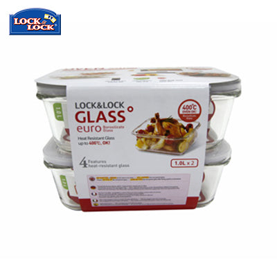 Lock & Lock Glass Container 2pc Set 1.0L Corporate Gifts Singapore