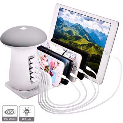 5 Port Quick Charger with Night Lamp Corporate Gifts Singapore