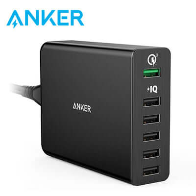 Anker PowerPort+ 6 Ports 60W With Quick Charge 3.0 Charging Station Corporate Gifts Singapore