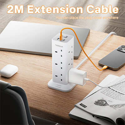 TESSAN Extension Tower 12 Ways with 2 USB-A & 1 USB-C Ports Corporate Gifts Singapore