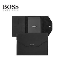 Hugo Boss Folder A5 Rive Black, minimalist corporate gift with stylish envelope design.
