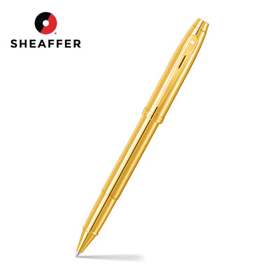 Sheaffer® 100 Glossy PVD Gold Rollerball Pen With PVD Gold Trim