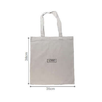 5oz Natural Cotton Bag with logo, measuring 35cm x 38cm, ideal for shopping or corporate gifts.