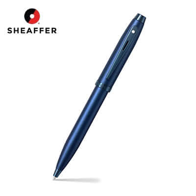 Sheaffer® Satin Blue Ballpoint Pen With PVD Blue Trim Corporate Gifts Singapore