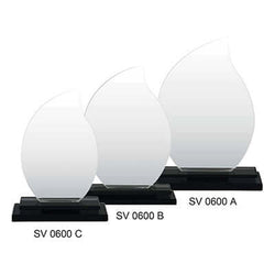 Crystal Award with Black Base - elegant awards in three sizes for corporate gifting, showcasing sophistication and quality.
