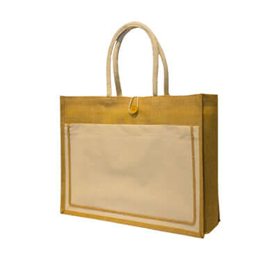 Laminated Jute Bag with Button Corporate Gifts Singapore