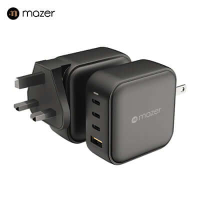 Mazer Compact 100W Gan Wall Charger with Travel Pins (4 Ports) Corporate Gifts Singapore