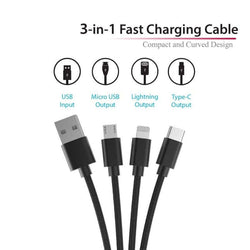 3 in 1 Fast Charging Cable (Rectangular) Corporate Gifts Singapore