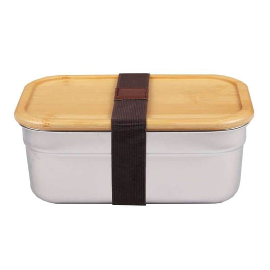 1000ml Stainless Steel Lunch Box with Bamboo Lid - Giftmart.sg
