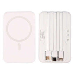 10000MAH Wireless Power Bank with Magsafe in white color, featuring multiple charging ports, ideal for corporate gifts.