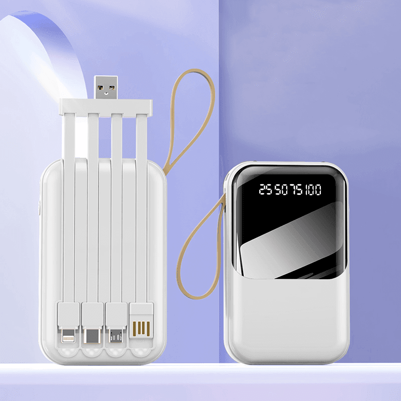 10000mAh Powerbank with 4 Detachable Cable - Giftmart.sg