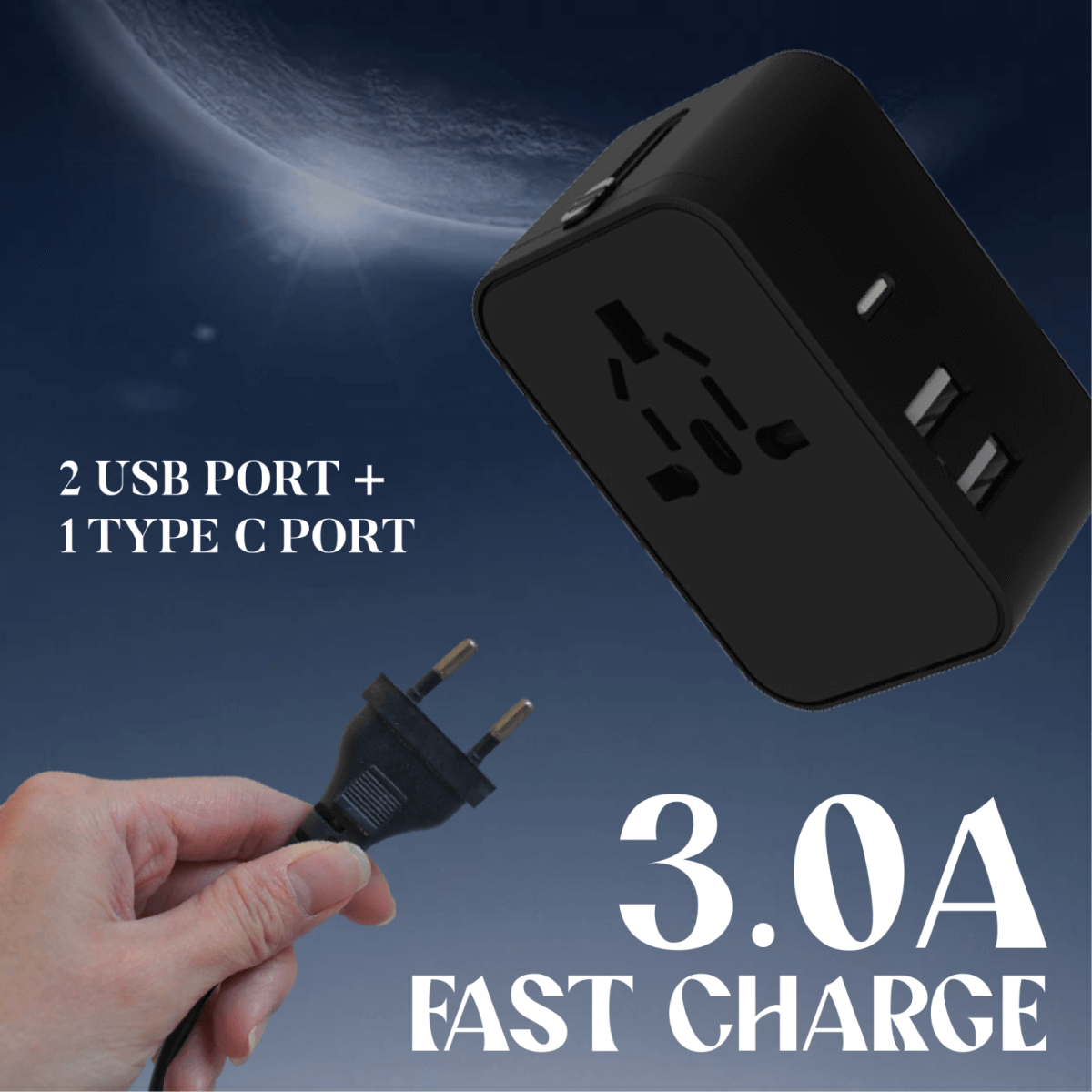 Travel Adaptor With 3.0A Fast Charge Corporate Gifts Singapore