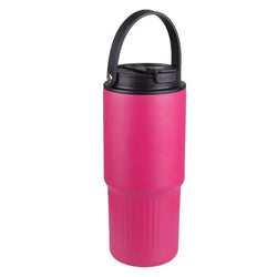 700ml Thermo Mug With Straw and Handle in vibrant Dark Pink color, ideal for beverages on the go, perfect as a Corporate Gift.