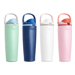 SS304 Stainless Steel 900ml Vacuum Tumbler in four colors: green, blue, white, and pink.
