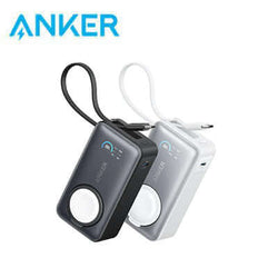 Anker MagGo Power Bank 35W Max PD 10000mAh A1657 in black and white, featuring a built-in USB-C cable.