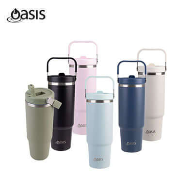 Oasis Stainless Steel Insulated Voyager Carry Tumbler With Sipper Straw 900ML Corporate Gifts Singapore