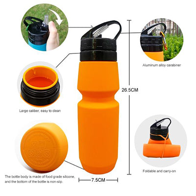 BPA Free Silicone Collapsible Sports Bottle 750ml Corporate Gifts Singapore