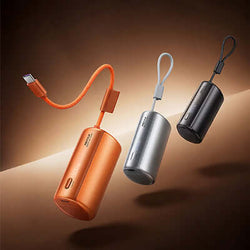 Remax FP-110 Compact Powerbank with Type C Cable 10000mAh in orange, silver, and black colors