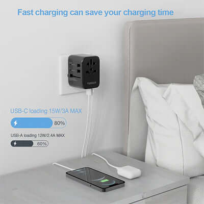 TESSAN 17W Travel Charger with 3 USB and 1 Type C Corporate Gifts Singapore
