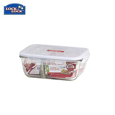 Lock & Lock Euro Rectangle Glass Container with Divider 1.05L Corporate Gifts Singapore