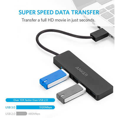 Anker 4-Port USB 3.0 Ultra Slim Data Hub Corporate Gifts Singapore