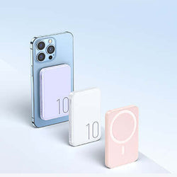 Remax RPP-65 Magsafe Magnetic Powerbank 10000mA alongside compatible devices for fast charging on-the-go.