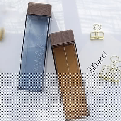 BPA Free Square Water Bottle with Bamboo Lid 500ml Corporate Gifts Singapore