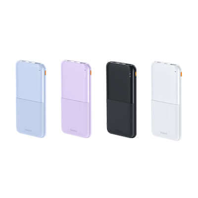 Remax RPP-23 Fast Charging Powerbank 10000mAh in multiple colors including blue, purple, black, and white.
