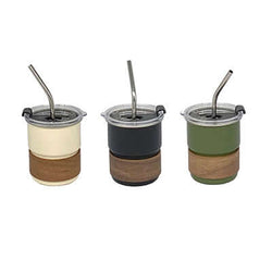 Stainless Steel Mug 300ml trio featuring natural styles, ideal as a corporate gift for beverage lovers.