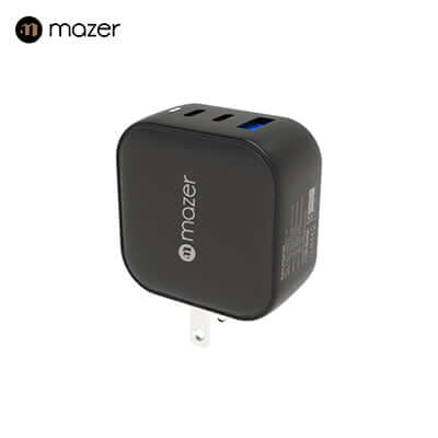 Mazer GaNPrestige 66W GaN Wall Charger with Travel Pins (3 Ports) Corporate Gifts Singapore
