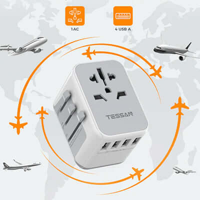 TESSAN Travel Adapter with 4 USB Ports Corporate Gifts Singapore