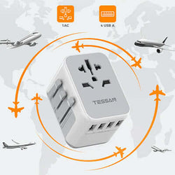 TESSAN Travel Adapter with 4 USB Ports Corporate Gifts Singapore