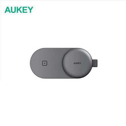 AUKEY LC-MC313 MagFusion C 3-in-1 Qi2 Foldable Wireless Charging Station top view with logo