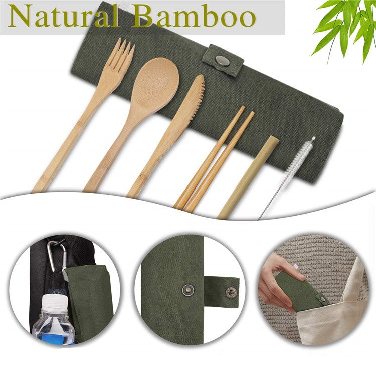 Eco-friendly 6 Pieces Bamboo Cutlery Set Corporate Gifts Singapore