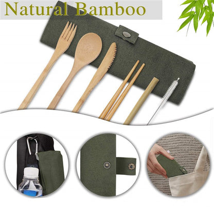 Eco-friendly 6 Pieces Bamboo Cutlery Set Corporate Gifts Singapore