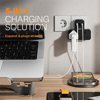 TESSAN Multi Plug Extension Wall Adapter with USB C Corporate Gifts Singapore