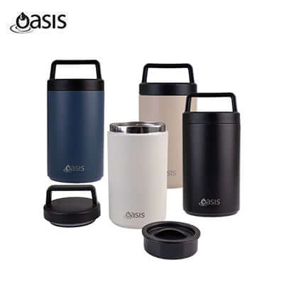 Oasis Stainless Steel Insulated Dual Compartment Food Flask with Handle 700ML Corporate Gifts Singapore