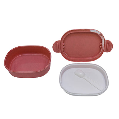 Oval Wheat Fiber Lunch Box with spoon Corporate Gifts Singapore
