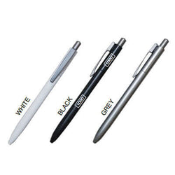 Slim Metal Ball Point Pen in white, black, and grey color options for corporate gift or personal use.