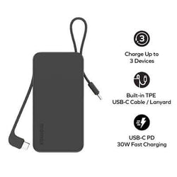 Momax 1-Power Vital+ Power Bank 10000mAh With 2 Built-In USB-C Cables Corporate Gifts Singapore