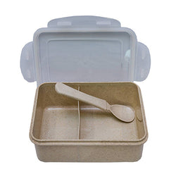 Eco Friendly Rectangle Wheat Straw Lunch Box with Compartment Corporate Gifts Singapore